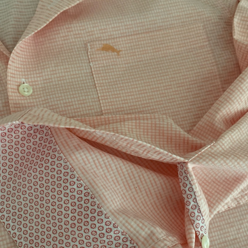 Tommy Bahama Mens Sarasota Stretch Button Shirt Ventura Coast Primrose Pink L - Picture 2 of 9